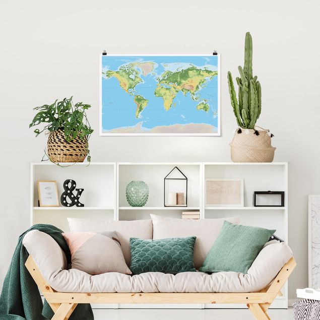 Map prints Physical World Map