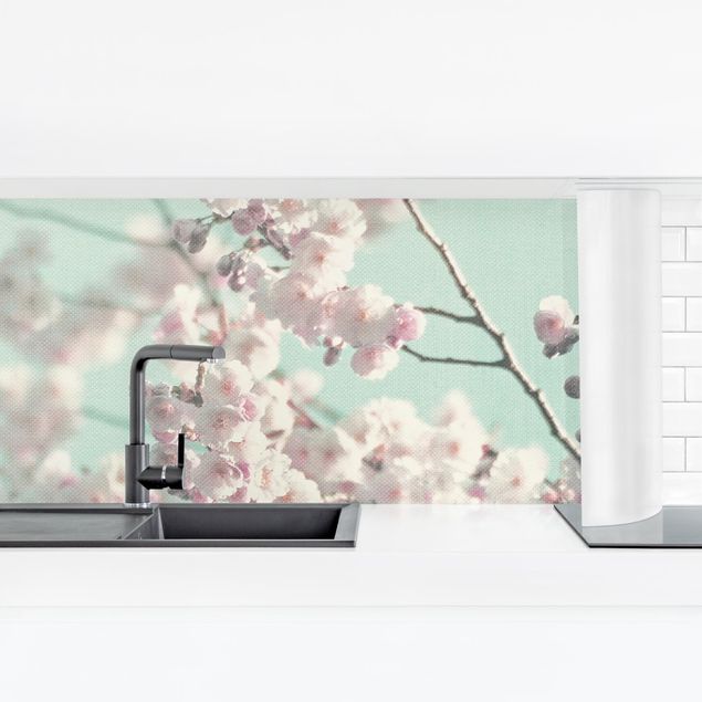Kitchen Dancing Cherry Blossoms On Canvas