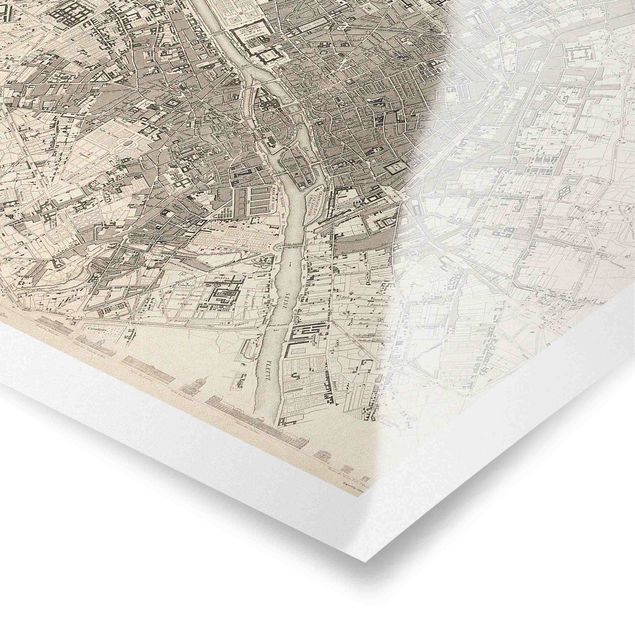 Prints Vintage Map Paris