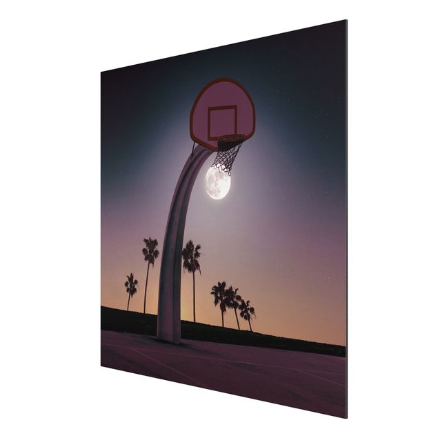 Prints modern Basketball With Moon