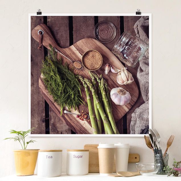 Prints abstract Asparagus Rustic