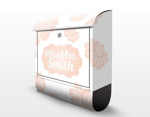 Letterboxes pink no.JS318 Customised text Pink Blossoms 39x46x13cm