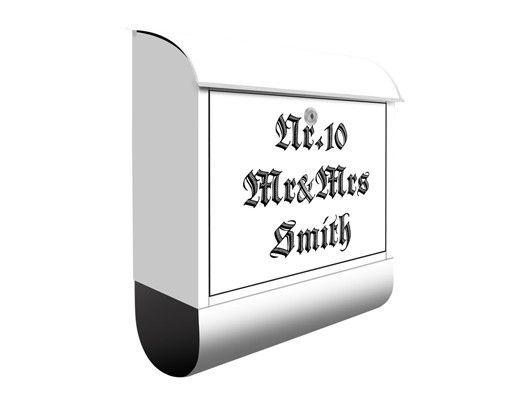 Letterboxes personalized text no.EK424 Customised text Gothic Writing 39x46x13cm