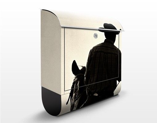 Letterboxes black and white Riding Cowboy
