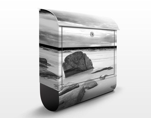 Letterboxes black and white Rocky Coast