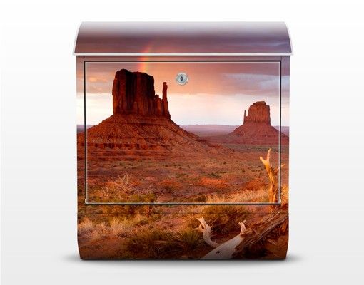 Letterboxes orange Monument Valley At Sunset