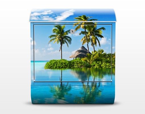 Blue letter box Tropical Paradise