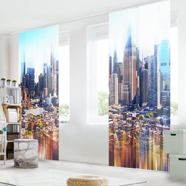 Sliding panel curtains architecture and skylines Manhattan Skyline Urban Stretch