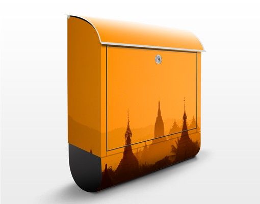 Letterboxes orange Temple City In Myanmar