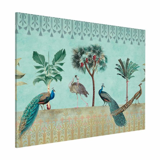Kitchen Vintage Collage - Tropical Bird With Palm Trees