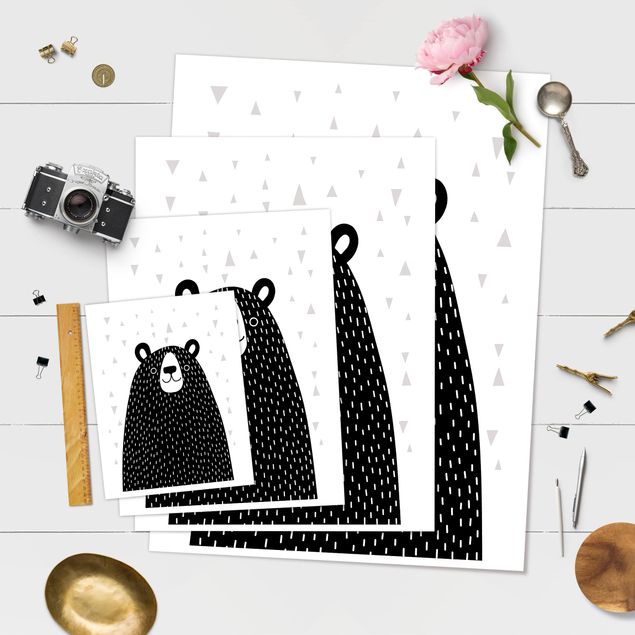 Poster print Zoo With Patterns - Bear