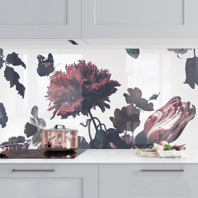 Kitchen splashback flower Old Masters Flower Rush With Roses Bouquet