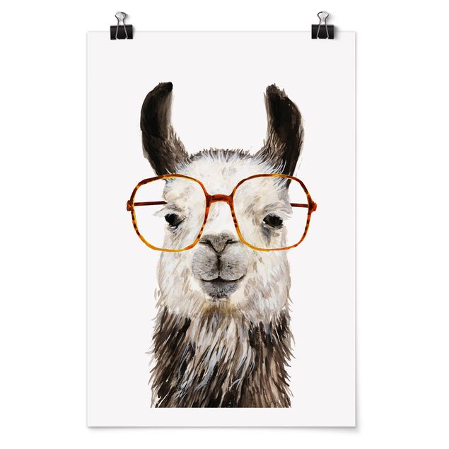 Modern art prints Hip Lama With Glasses IV