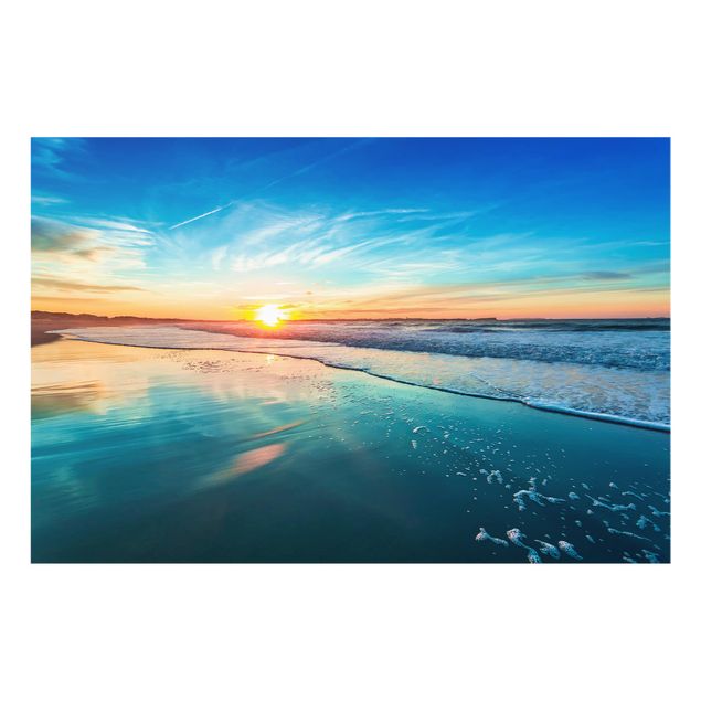 Glass splashback Romantic Sunset By The Sea