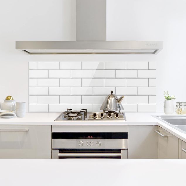 Glass splashback kitchen tiles White Ceramic Tiles