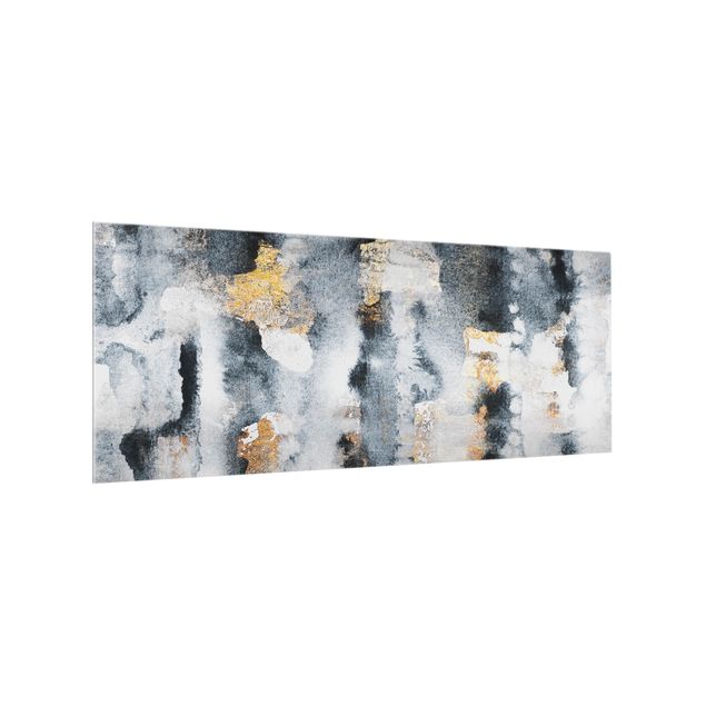Glass splashback art print Abstract Watercolor With Gold