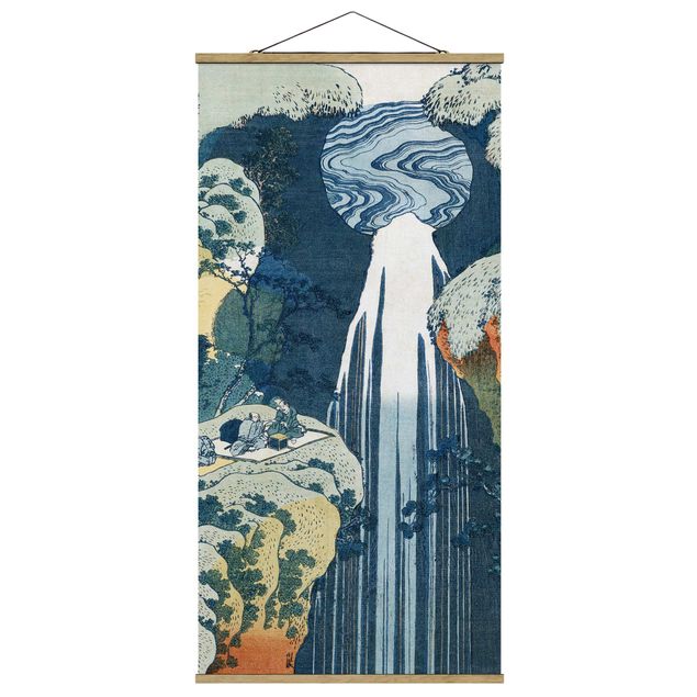 Mountain wall art Katsushika Hokusai - The Waterfall of Amida behind the Kiso Road