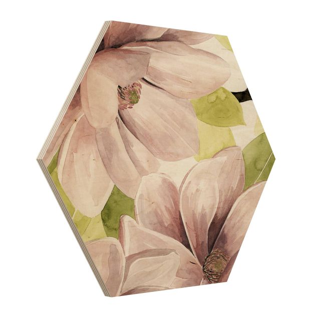 Wood prints Magnolia Blushing II