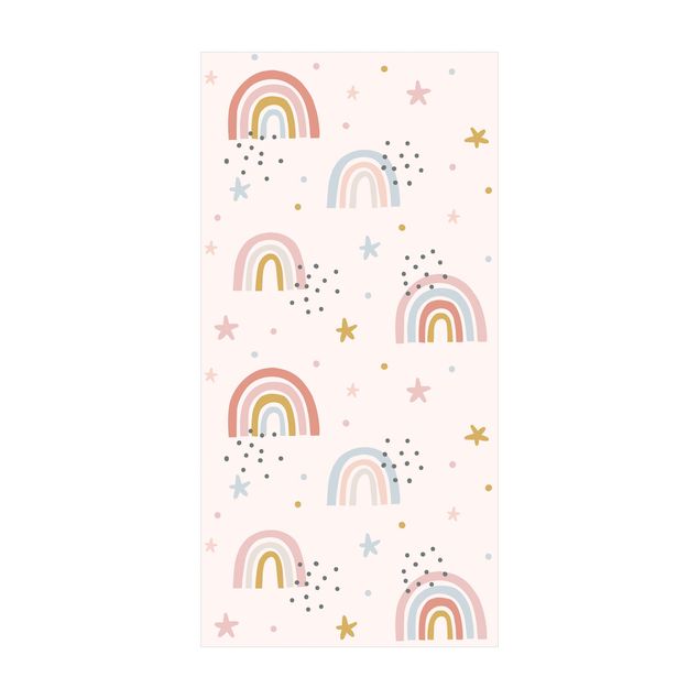 contemporary rugs Rainbow World With Stars And Dots