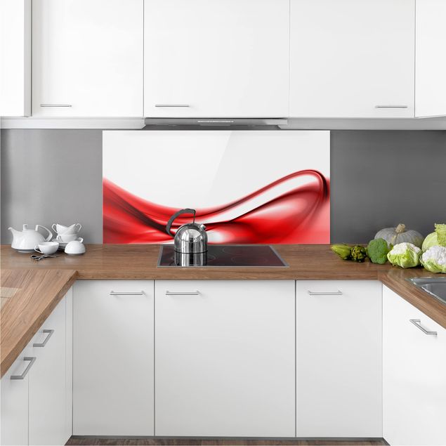 Glass splashback kitchen abstract Red Touch