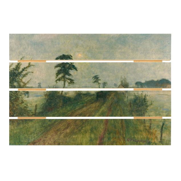 Wood prints landscape Otto Modersohn - Evening Mood In The Moor