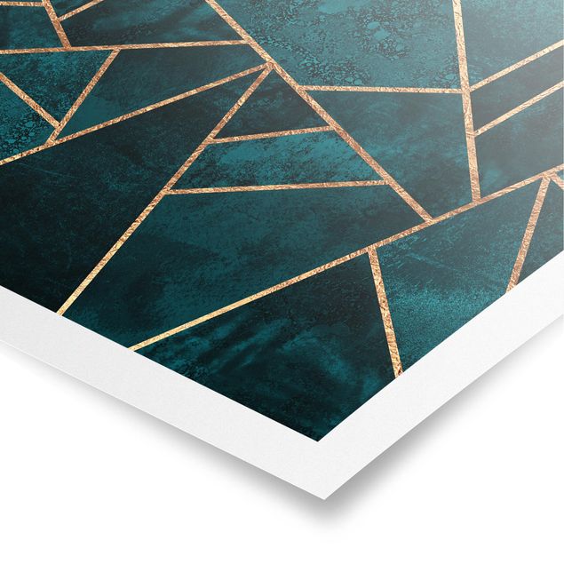Wall art turquoise Dark Turquoise With Gold
