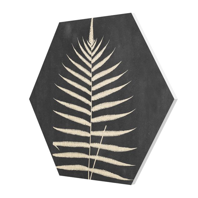 Grey canvas wall art Fern With Linen Structure III