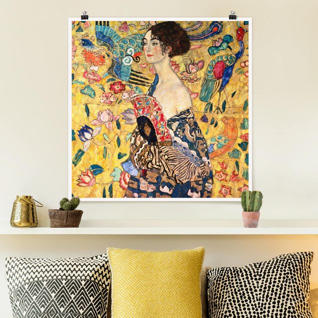 Art deco prints Gustav Klimt - Lady With Fan