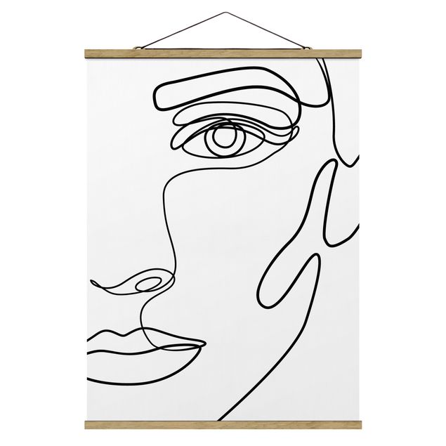 Prints abstract Line Art Portrait Woman Black And White
