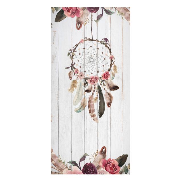 Magnet boards wood Dream Catcher Feathers Wood Look White