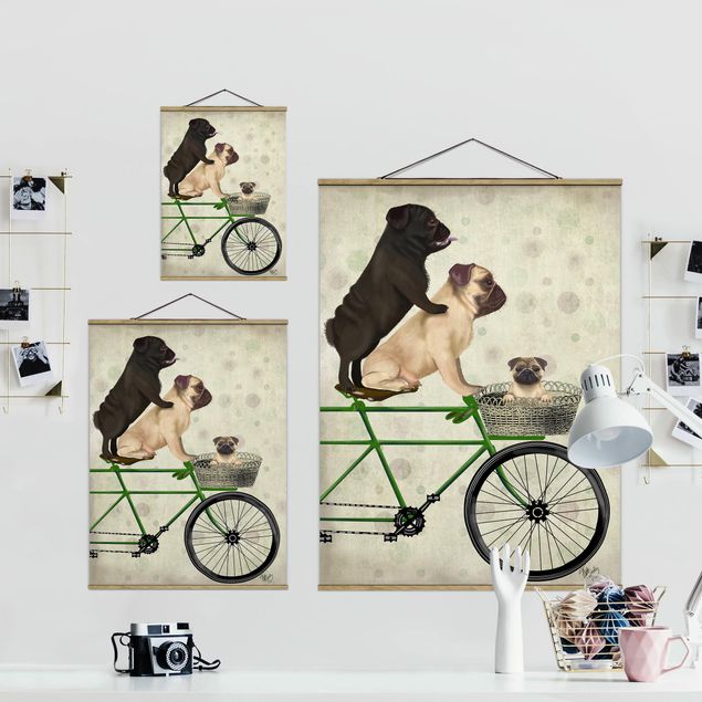 Green canvas wall art Cycling - Boobs On Bike