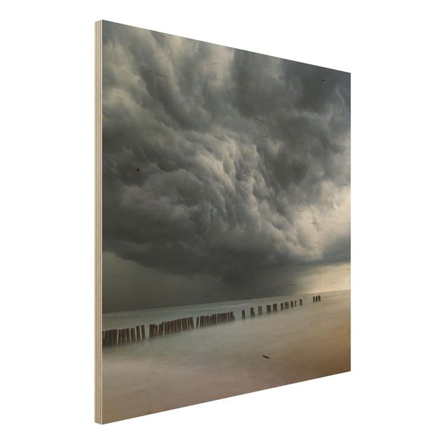 Wood prints landscape Storm Clouds Over The Baltic Sea