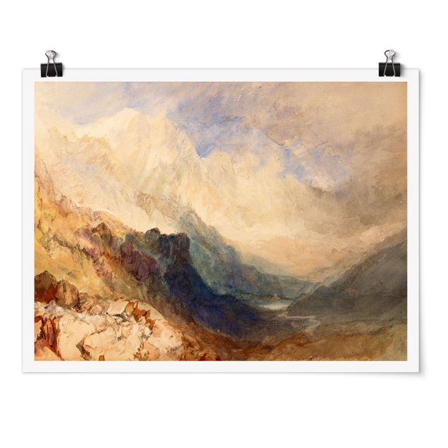 Mountain prints William Turner - View along an Alpine Valley, possibly the Val d'Aosta