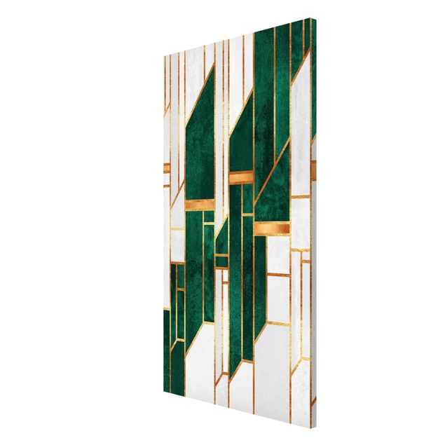 Prints abstract Emerald And gold Geometry