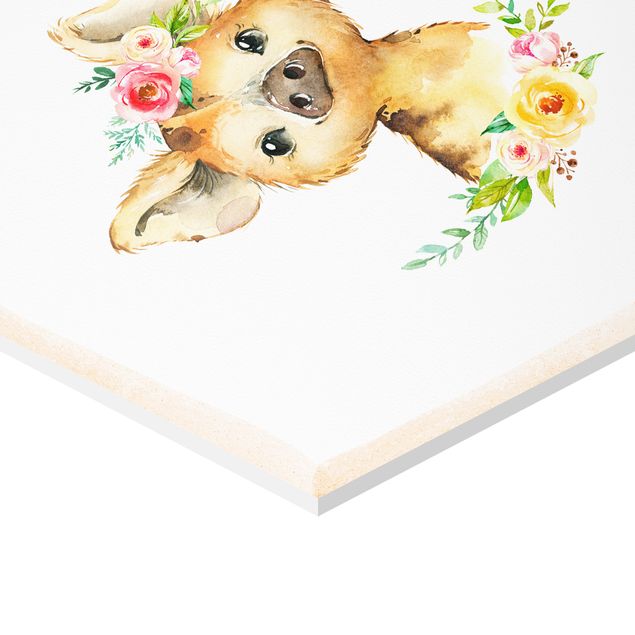 Prints Watercolour Forest Animals With Flowers Set V