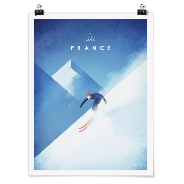 Canvas art Travel Poster - Ski In France