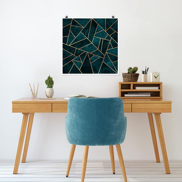 Art posters Dark Turquoise With Gold