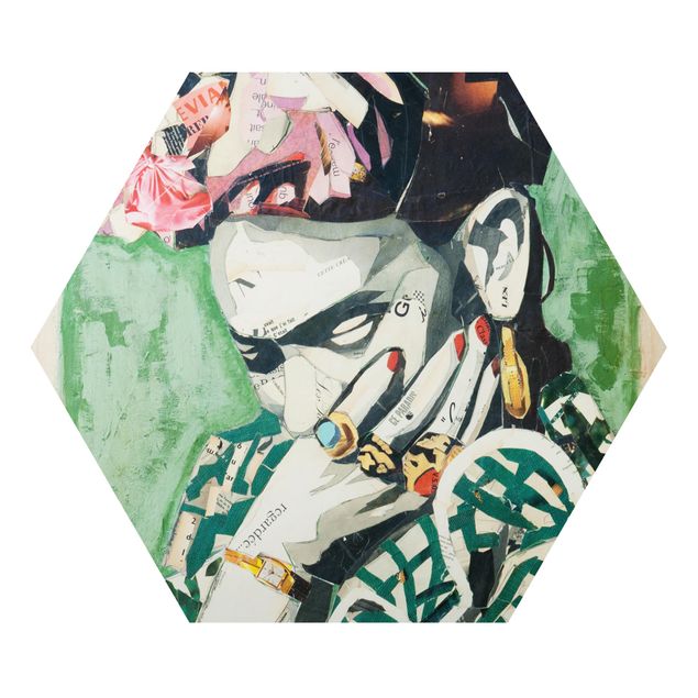 Prints green Frida Kahlo - Collage No.3