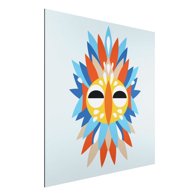 Kids room decor Collage Ethnic Mask - Parrot