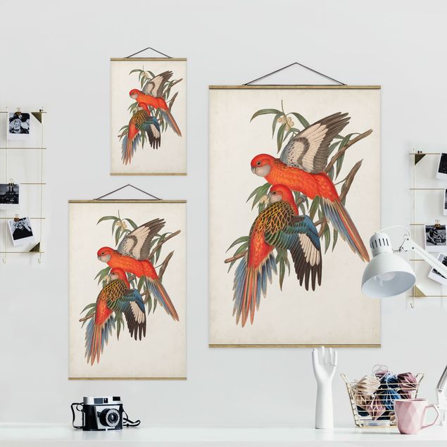 Fabric print with posters hangers Tropical Parrot I