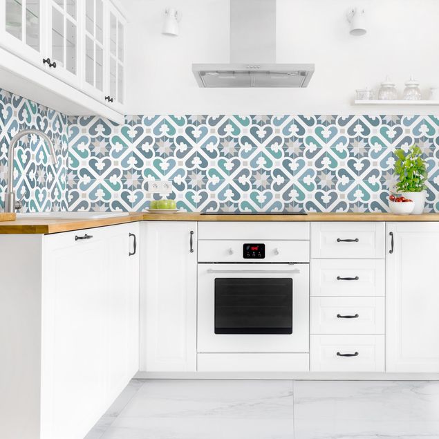 Kitchen splashback patterns Geometrical Tiles - Water