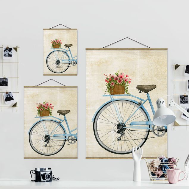 Fabric print with posters hangers Flowers Courier II