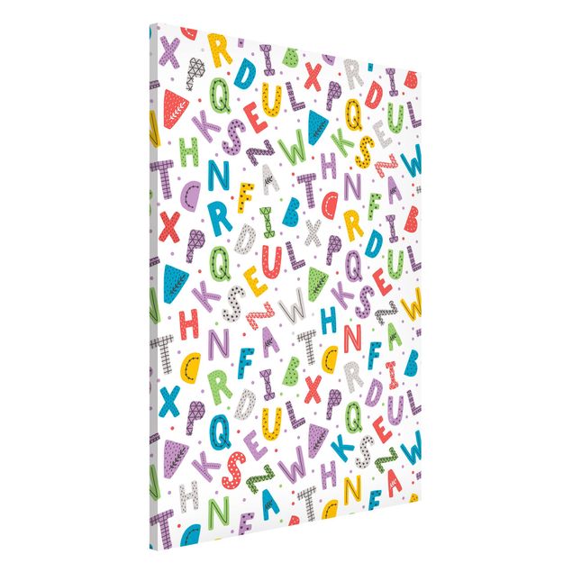 Nursery decoration Alphabet With Hearts And Dots In Colourful