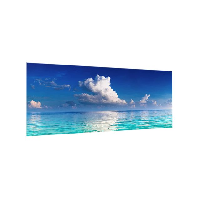 Glass splashback beach Turquoise Lagoon