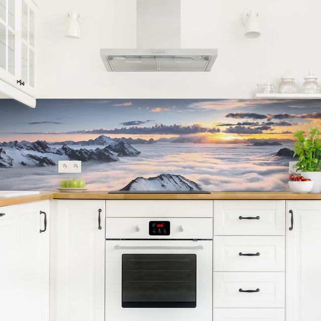 Kitchen splashback landscape View Of Clouds And Mountains