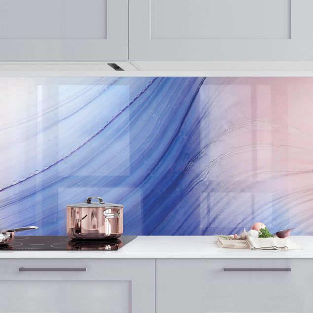 Kitchen Mottled Colours Blue With Light Pink