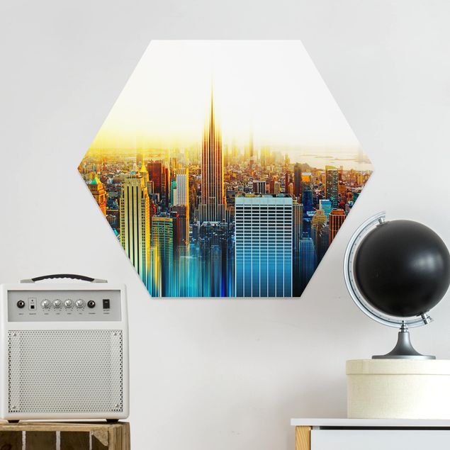 New York skyline print Manhattan Abstract