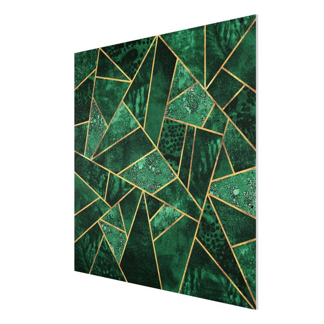 Prints abstract Dark Emerald With Gold