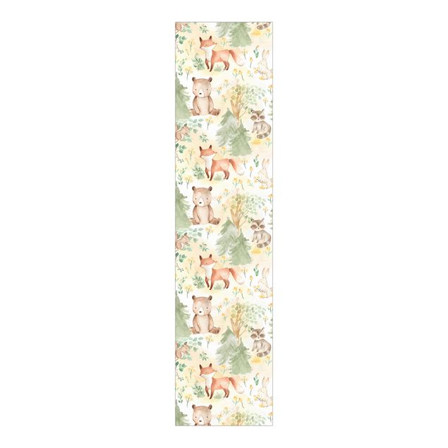Patterned curtain panels Fox And Hare With Trees