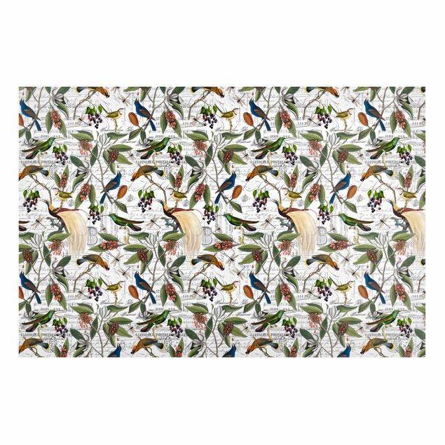 Magnet boards flower Nostalgic Berry Blues With Birds Of Paradise